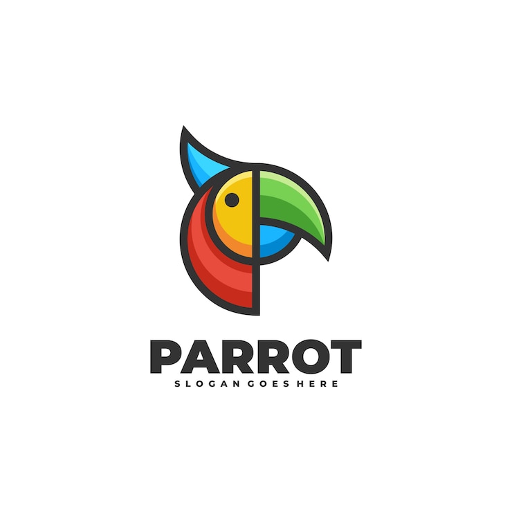Vector loro multicolor simple