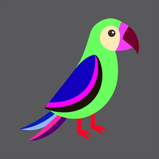 Los loros coloridos aislados sobre un fondo blanco Ilustración vectorial