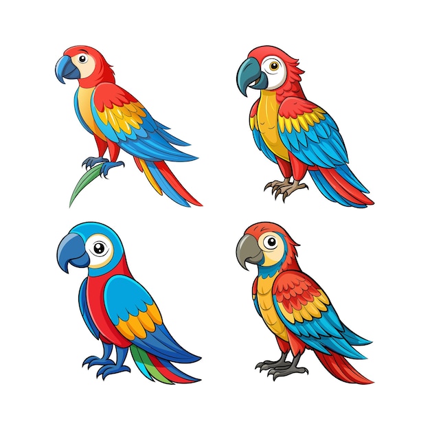 Los loros guacamayo de colores