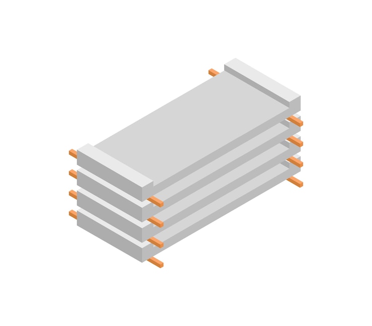 Vector losa de hormigón isométrica