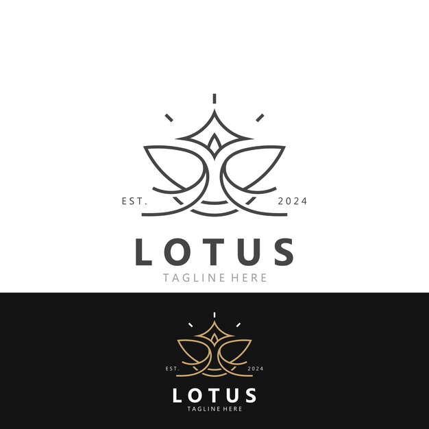 Loto flor diseño minimalista elegancia plantilla de logotipo de la flor de loto