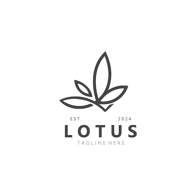 Loto flor diseño minimalista elegancia plantilla de logotipo de la flor de loto