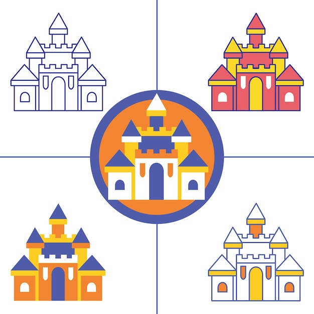 Lotte World Seoul en estilo de diseño plano