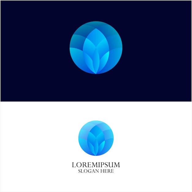 Lotus y color degradado Logo Template-1