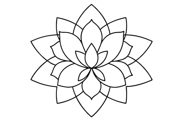 Lotus flower mandala design for meditative colouring experience 10