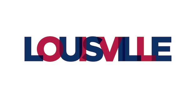 Louisville Kentucky Estados Unidos diseño de eslogan logotipo de América con letras gráficas de la ciudad para impresión y web