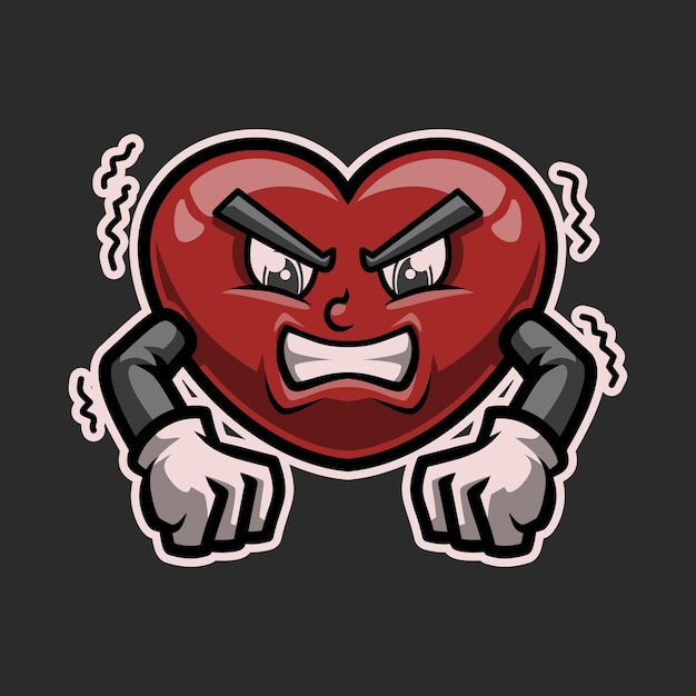 Love Angry Expression Mascot Vector Illustration es perfecto para su negocio de marca