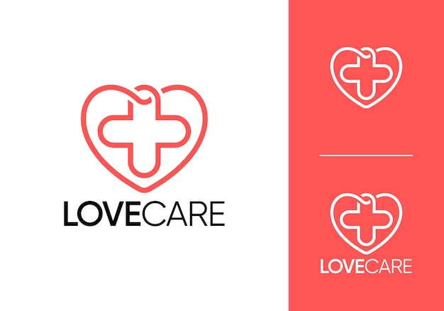 love health care and medical logo design concept