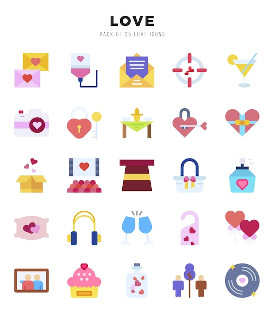 Love icon pack para su sitio web, presentación móvil y diseño de logotipo