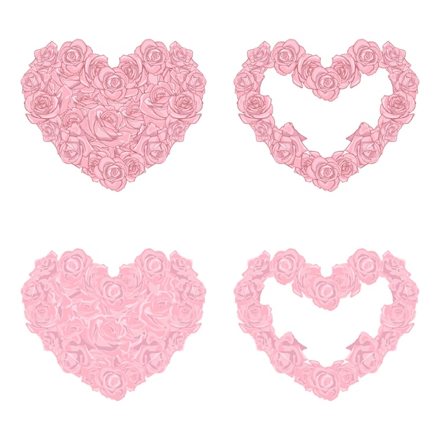 Love Rose, forma de flor de amor, forma de flor de corazón. Valentine Rose con amor o forma de corazón.
