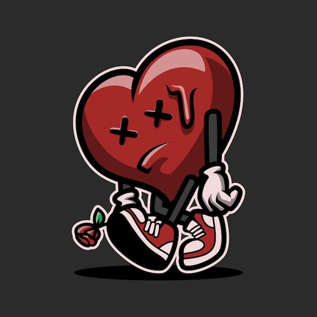 Love Sad Expression Mascot Vector Illustration es perfecto para su negocio de marca