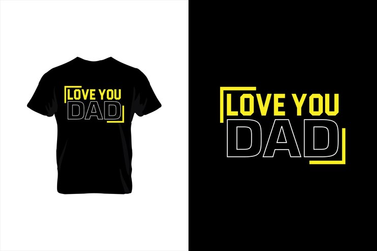 Love You Dad Typography vector padres citan diseño de camiseta