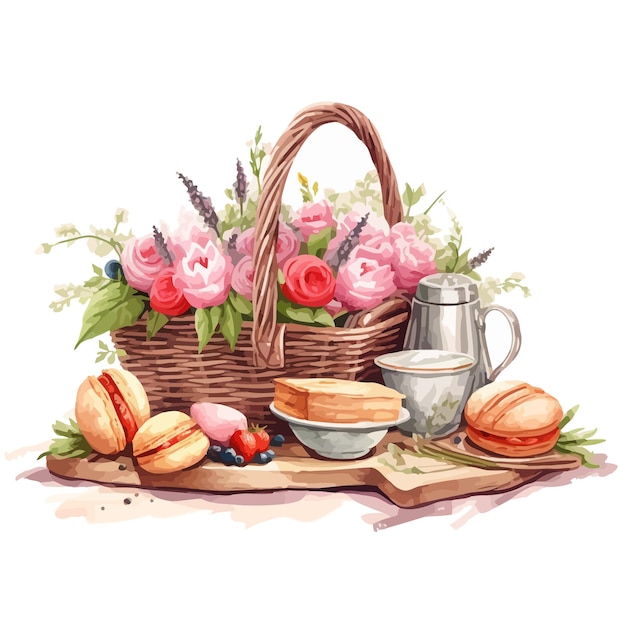 Lovely_Spring_Picnic_Scene_con_Croissant_Flower