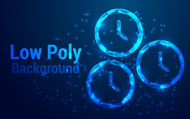 Low Poly Clock Icon Design Un giro moderno en el tiempo con simplicidad geométrica