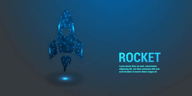 Low Poly Rocket Design Modelo 3D elegante y estilizado para animación de juegos y visuales con temas espaciales