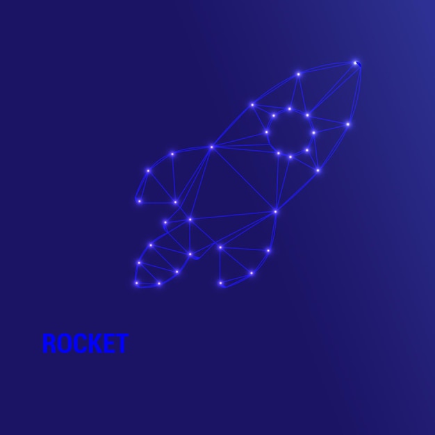 Low Poly Rocket Design Modelo 3D elegante y estilizado para animación de juegos y visuales con temas espaciales