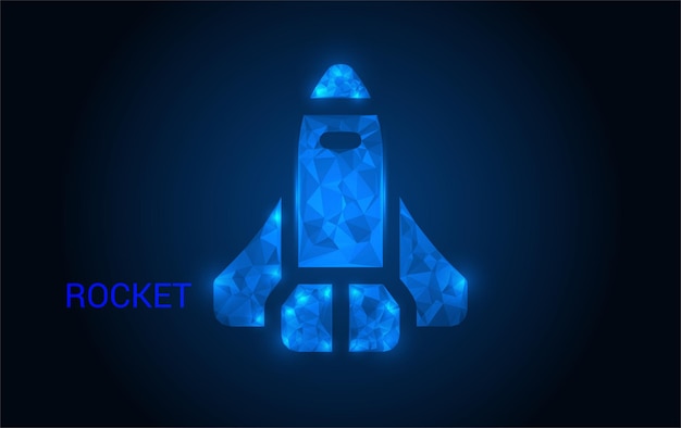 Low Poly Rocket Design Modelo 3D elegante y estilizado para animación de juegos y visuales con temas espaciales