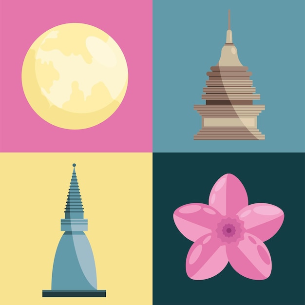 Loy krathong cuatro iconos