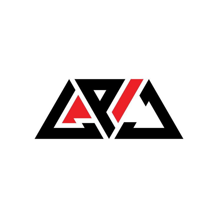 Vector lpj diseño de logotipo de letra triangular con forma de triángulo lpj diseño del logotipo del triángulo monograma lpj triángulo vectorial plantilla del logotipo con color rojo lpj logotipo triangular sencillo elegante y lujoso logotipo lpj