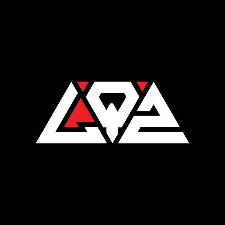 Vector lqz diseño de logotipo de letra triangular con forma de triángulo lqz diseñador de logotipo triangular monograma lqz triángulo vectorial plantilla de logotipo con color rojo lqz logo triangular sencillo elegante y lujoso lqz