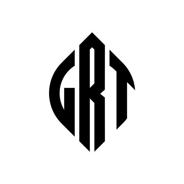 LRT diseño de logotipo de letras circulares con forma de círculo y elipse LRT letras elípticas con estilo tipográfico Las tres iniciales forman un logotipo de círculo LRT círculo emblema monograma abstracto letra marca vector