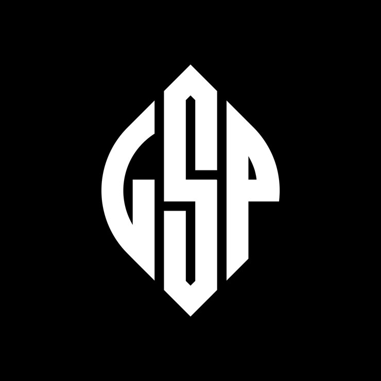 Vector lsp diseño de logotipo de letra de círculo con forma de círculo y elipse lsp letras de elipse con estilo tipográfico las tres iniciales forman un logotipo de círculo lsp emblema de círculo monograma abstracto letra marca vector