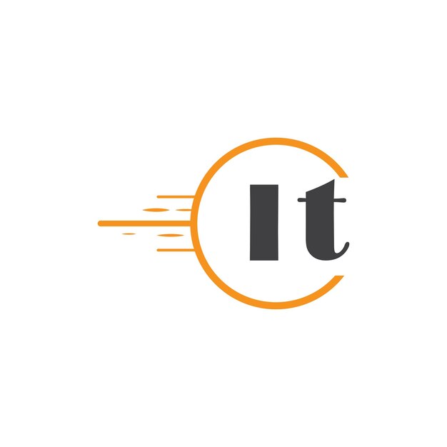 Lt logotipo inicial de monograma con diseño de estilo círculo