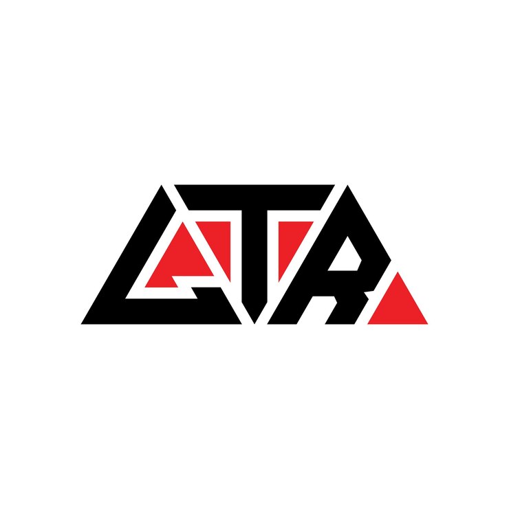 Vector ltr triángulo diseño de logotipo de letra con forma de triángulo ltr diseño del logotipo del triángulo de monograma ltr modelo de logotipo vectorial de triángulos con color rojo ltr logotipo triangular sencillo elegante y lujoso ltr
