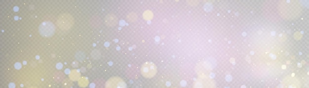 Luces bokeh abstractas aisladas sobre fondo transparente para ilustraciones de Navidad y Año Nuevo