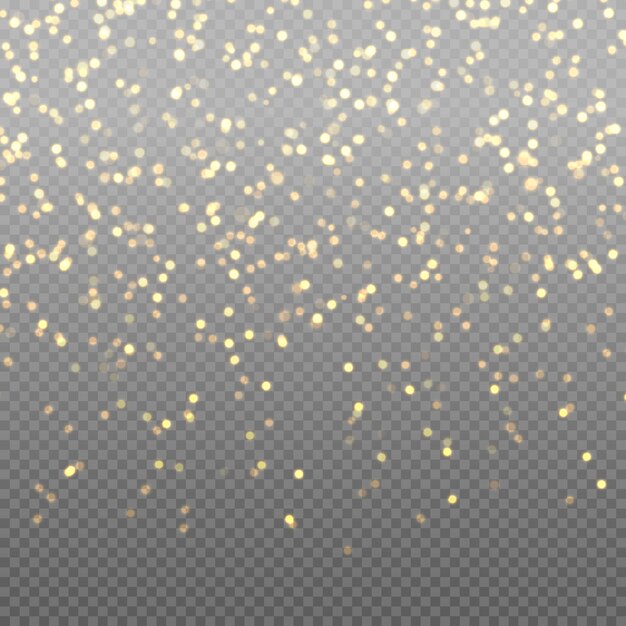 Luces de bokeh que brillan intensamente abstractas. Efecto de luces bokeh aislado sobre fondo transparente. Fondo luminoso púrpura y dorado festivo. concepto de navidad.