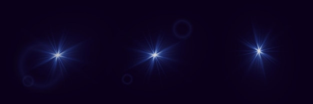 Luces brillantes y destellos de estrellas Efecto especial de deslumbramiento