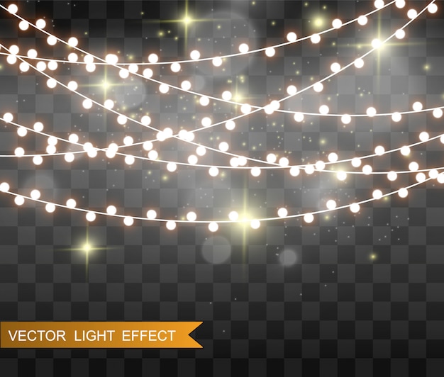 Vector luces brillantes para el diseño. guirnaldas, luz.