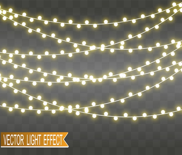 Luces brillantes con guirnalda