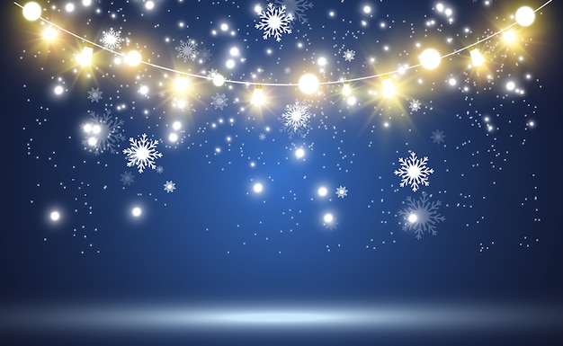 Luces brillantes y hermosas. Guirnaldas de luces brillantes.