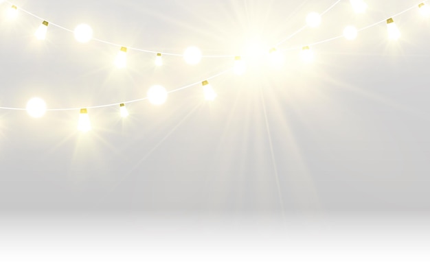 Luces brillantes y hermosas de Navidad elementos de diseño luces brillantes para el diseño de tarjetas de felicitación de Navidad