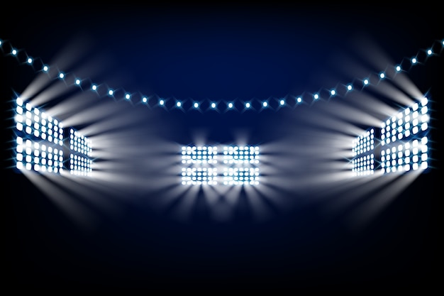 Luces brillantes y realistas del estadio