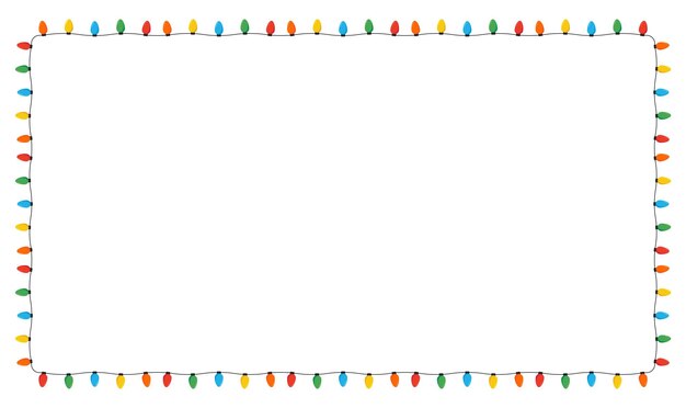 Luces de color navideño aisladas sobre un fondo blanco