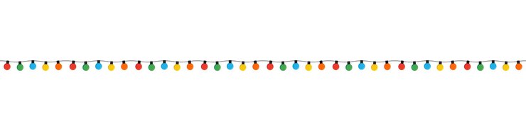 Vector luces de color navideño aisladas sobre un fondo blanco