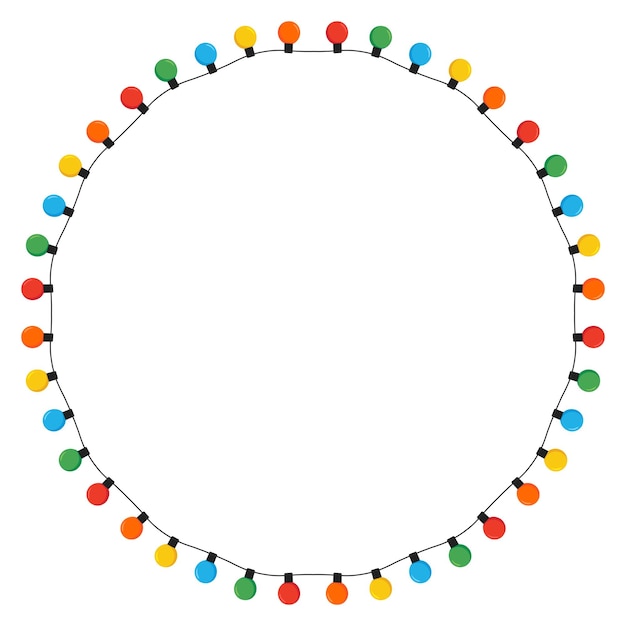 Luces de color navideño aisladas sobre un fondo blanco