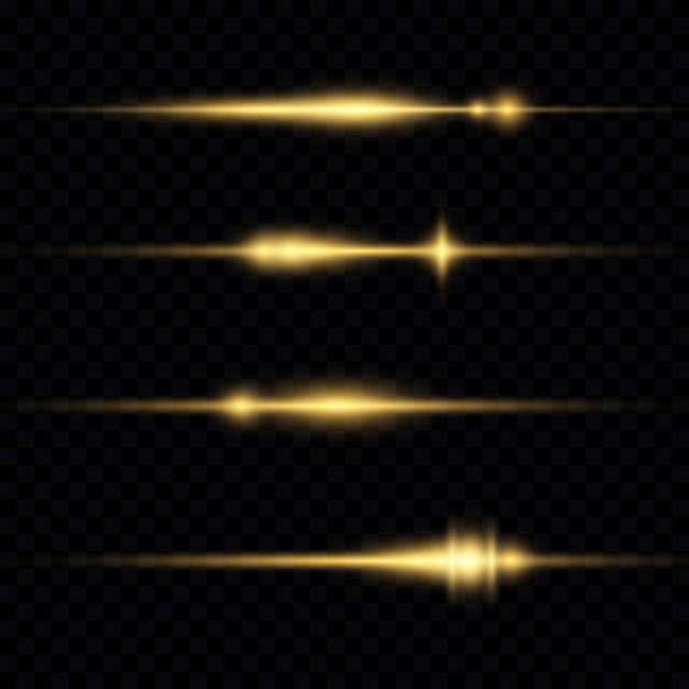 Luces y destellos sobre un fondo transparente