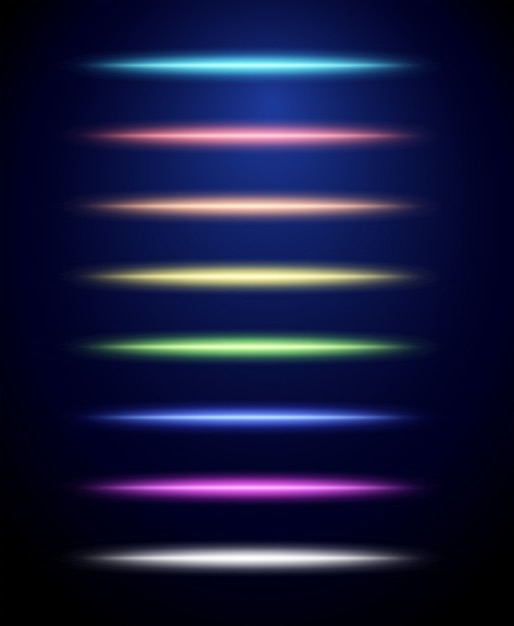 Luces de diferentes colores sobre fondo negro
