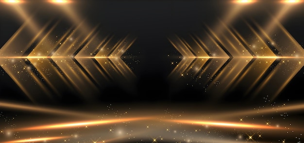 Las luces doradas del escenario