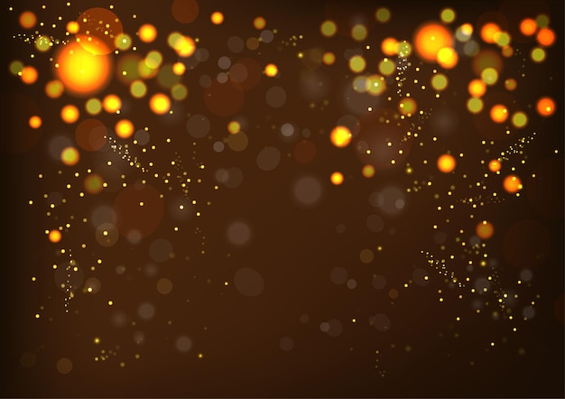 Luces doradas de Navidad con brillo Ilustración vectorial fondo abstracto de bokeh brillante