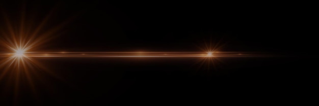 Las luces de las estrellas y el resplandor la luz brillante los rayos parpadeantes y los efectos especiales del destello