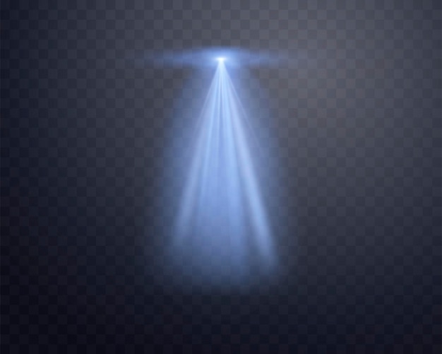 Luces de foco azules Efecto de llamarada de brillo iluminado del escenario Hazes brillantes de luces de foco rayos verticales de la lámpara