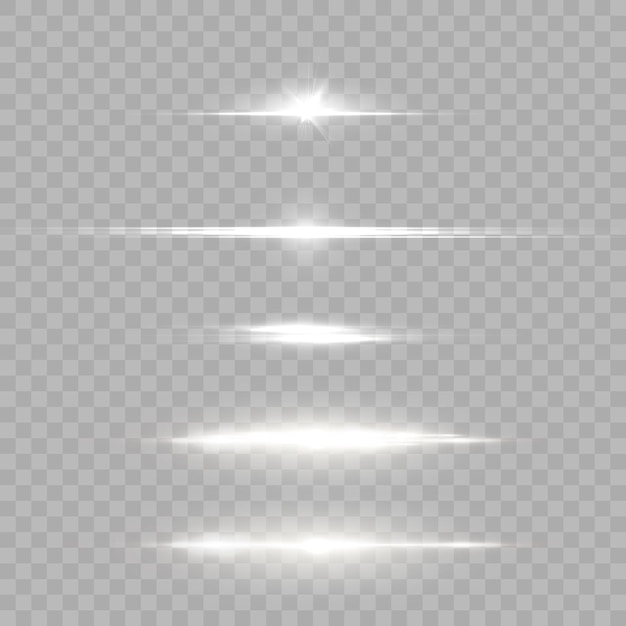 Luces horizontales blancas Rayos láser rayos de luz horizontales Hermosos destellos de luz