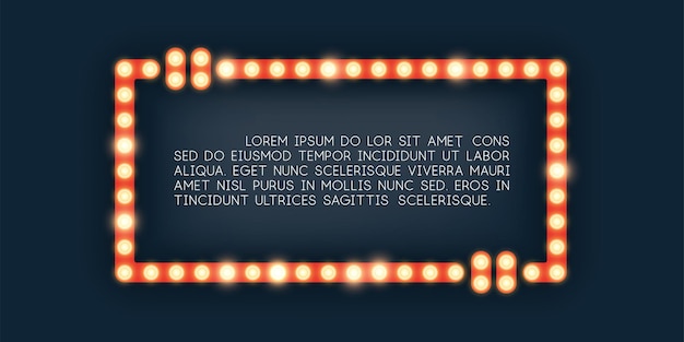 Luces de marquesina en la ilustración de marco rectangular