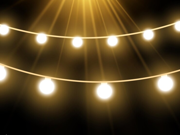 Vector luces de navidad aisladas sobre fondo transparente ilustración vectorial