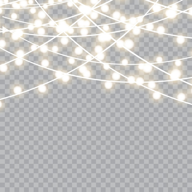 Luces de Navidad aisladas sobre fondo transparente Vector