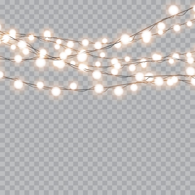 Luces de Navidad aisladas sobre fondo transparente Vector
